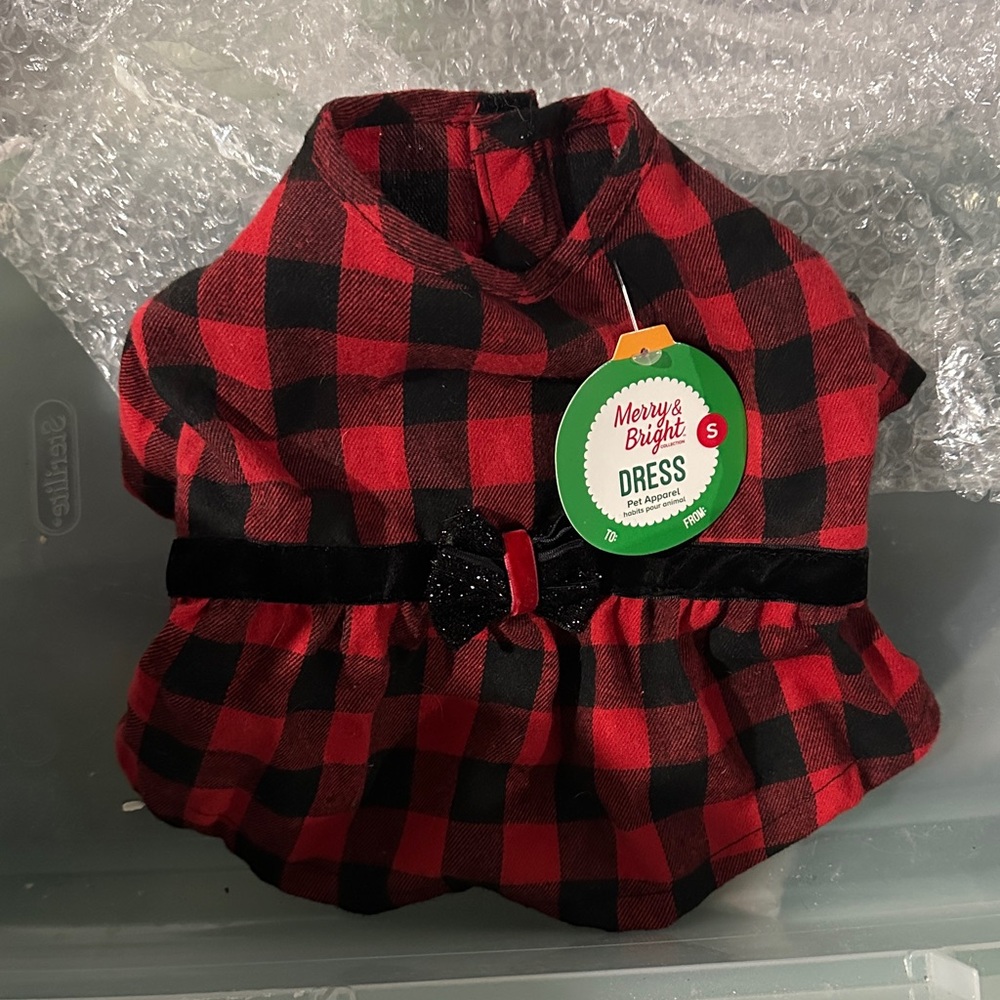 Red and Black Plaid Dog Dress